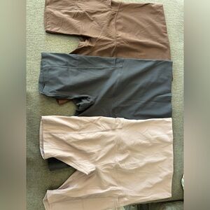 High-Waisted Beige maternity biker shorts